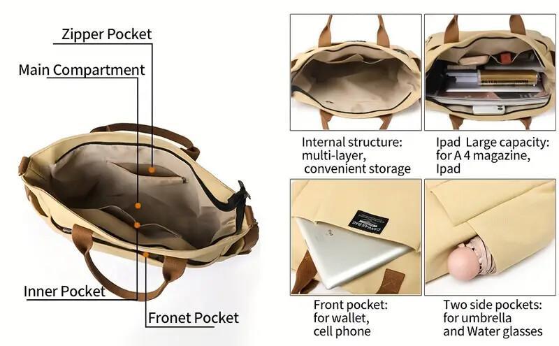 Multi Pocket Tote Bag