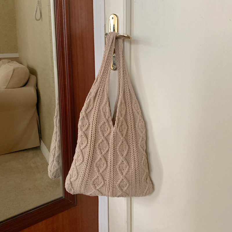 Knitted Shoulder Tote Bag