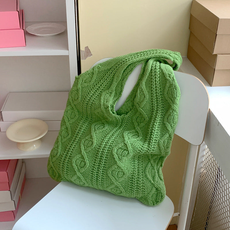 Knitted Shoulder Tote Bag