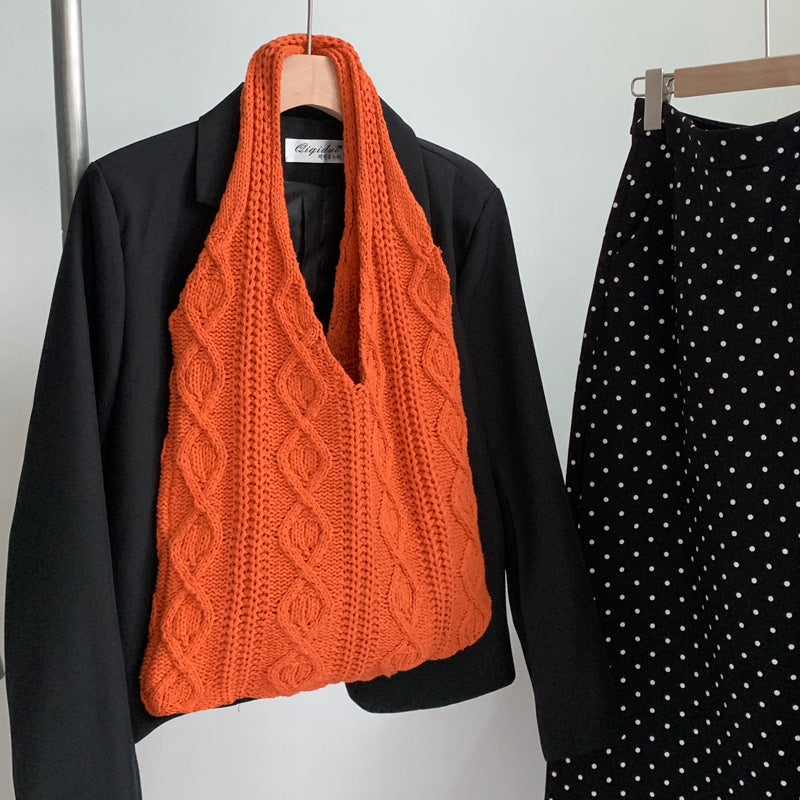 Knitted Shoulder Tote Bag