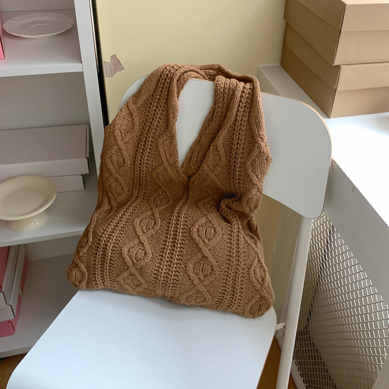 Knitted Shoulder Tote Bag