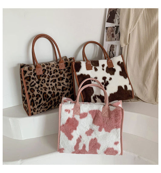 Plush Small Tote Bag with Handles