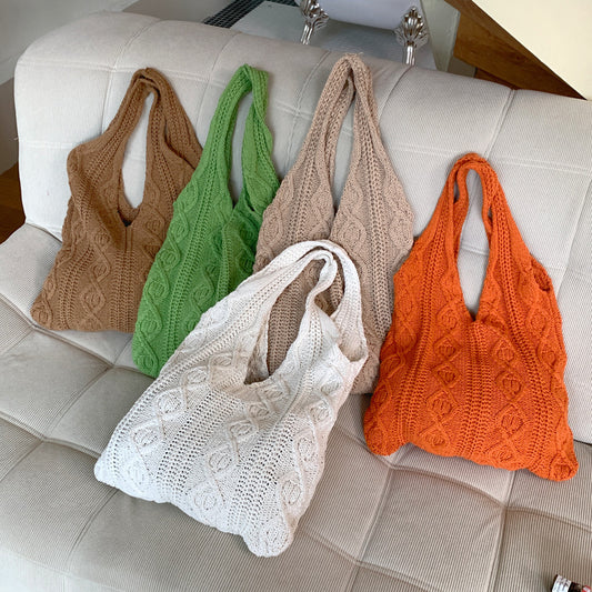 Knitted Shoulder Tote Bag
